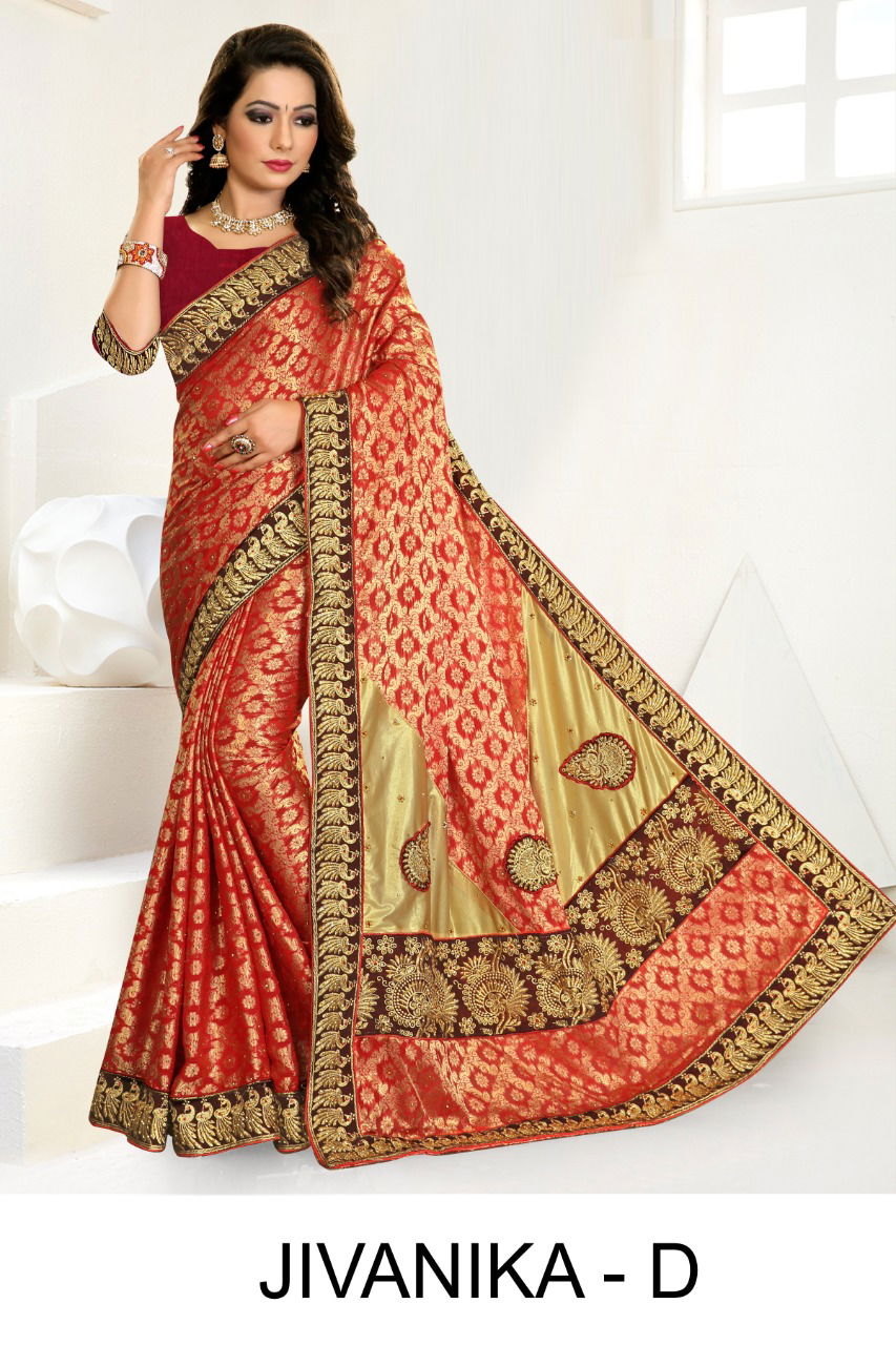 Ronisha Jivanika Latest Heavy Embroidery Work  Saree Collection